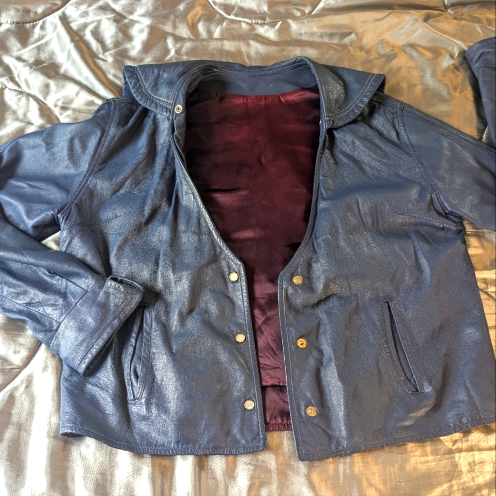 RARE Sailor cropped lamb leather Jacket